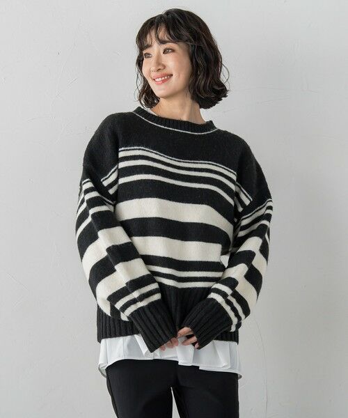 la.f... / ラ・エフ ニット・セーター | 【WEB限定】ランダムボーダーニット（ブラック系その他）