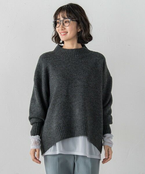 la.f... / ラ・エフ ニット・セーター | 【WEB限定】ヤクライクモックネックニット（チャコールグレー）