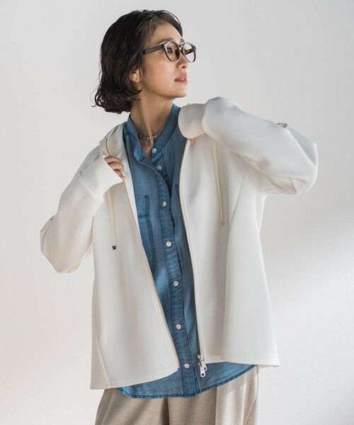 la.f... / ラ・エフ カットソー | ストレッチダンボールジップパーカー | 詳細18