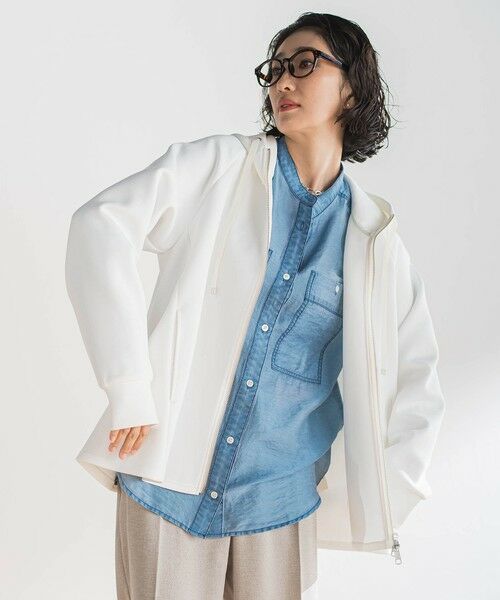 la.f... / ラ・エフ カットソー | ストレッチダンボールジップパーカー | 詳細19