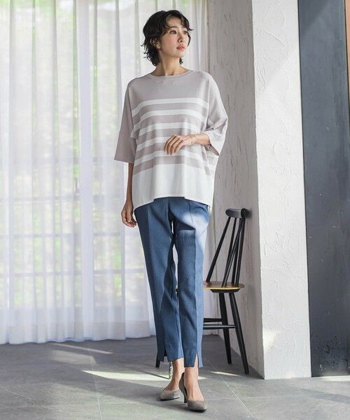 la.f... / ラ・エフ デニムパンツ | 【WEB限定】“美脚デニム見え”裾スリットテーパードパンツ | 詳細24