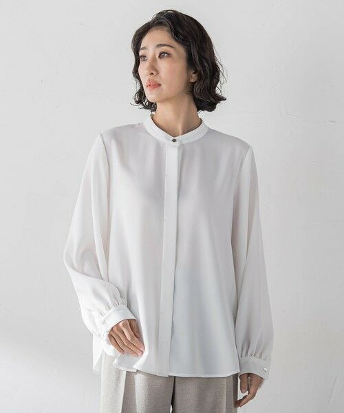 la.f... / ラ・エフ シャツ・ブラウス | ジオメトリック柄ブラウス（ホワイト）