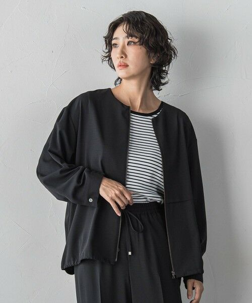 la.f... / ラ・エフ テーラードジャケット | 【選べるSETUP】SUZUSALAジップブルゾン（ブラック）