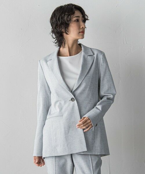 la.f... / ラ・エフ テーラードジャケット | シェルタリングドライオックスジャケット（ライトグレー）