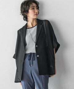 la.f... / ラ・エフ テーラードジャケット | シャンブレーメッシュジャケット