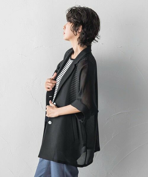 la.f... / ラ・エフ テーラードジャケット | シャンブレーメッシュジャケット | 詳細2