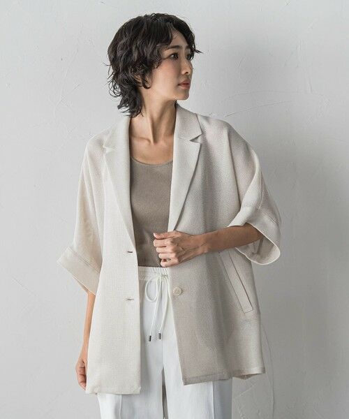 la.f... / ラ・エフ テーラードジャケット | シャンブレーメッシュジャケット | 詳細11