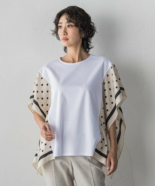 la.f... / ラ・エフ カットソー | ドットスカーフ切り替えカットソー | 詳細1