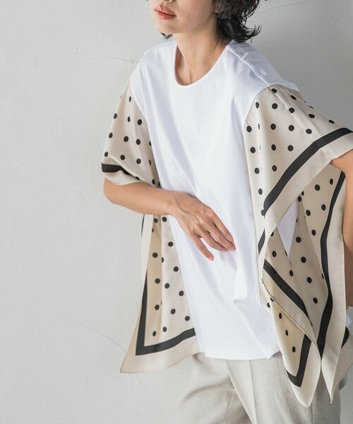 la.f... / ラ・エフ カットソー | ドットスカーフ切り替えカットソー | 詳細4