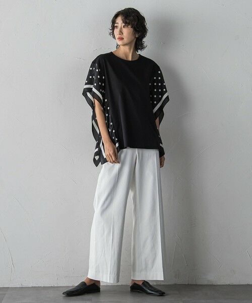 la.f... / ラ・エフ カットソー | ドットスカーフ切り替えカットソー | 詳細14