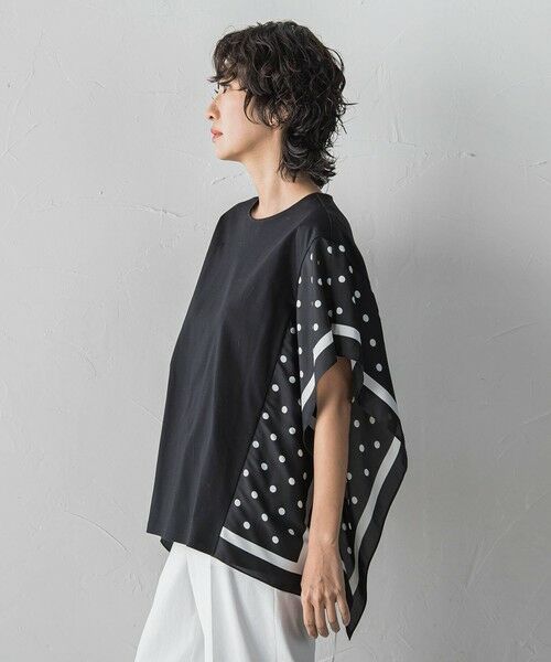 la.f... / ラ・エフ カットソー | ドットスカーフ切り替えカットソー | 詳細11