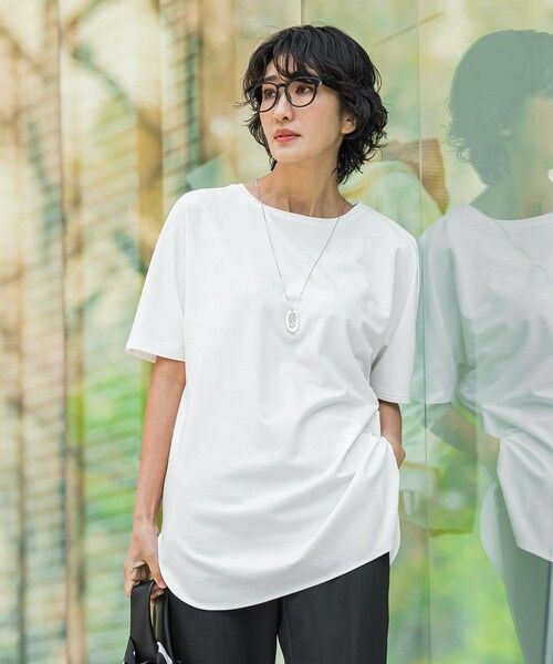 la.f... / ラ・エフ カットソー | 【WEB限定】マシュマロポンチチュニックTシャツ（ホワイト）