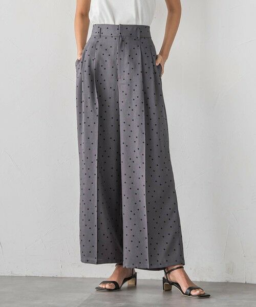 la.f... / ラ・エフ その他パンツ | リネンライクスラブドットパンツ（ダークグレー）