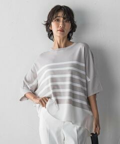 la.f... / ラ・エフ ニット・セーター | 【WEB限定】”涼感”ボーダーニット