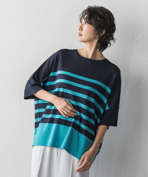 la.f... / ラ・エフ ニット・セーター | 【WEB限定】”涼感”ボーダーニット | 詳細1