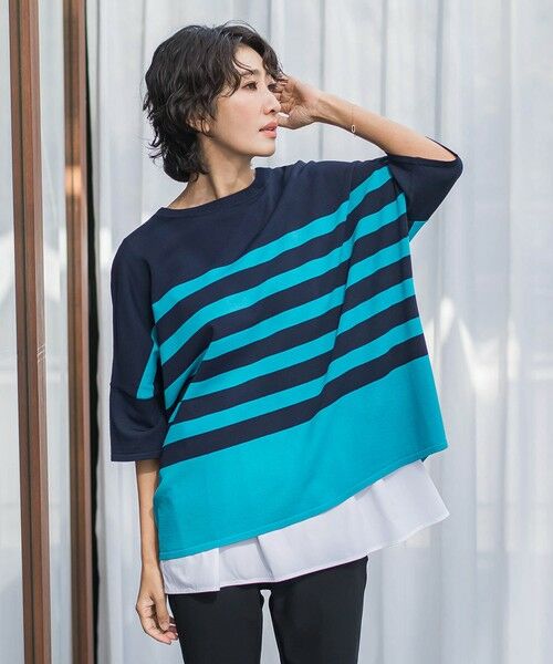 la.f... / ラ・エフ ニット・セーター | 【WEB限定】”涼感”ボーダーニット | 詳細7