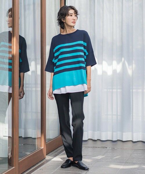 la.f... / ラ・エフ ニット・セーター | 【WEB限定】”涼感”ボーダーニット | 詳細9