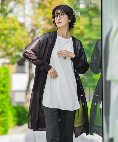 la.f... / ラ・エフ カーディガン・ボレロ | シアーシャイニーニットカーデ | 詳細1