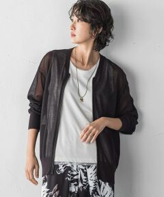 la.f... / ラ・エフ カーディガン・ボレロ | シアーシャイニーニットブルゾン