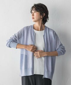 la.f... / ラ・エフ カーディガン・ボレロ | シアーシャイニーニットブルゾン