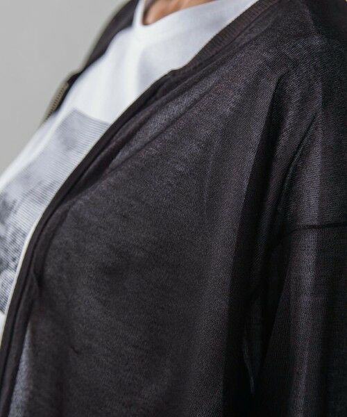 la.f... / ラ・エフ カーディガン・ボレロ | シアーシャイニーニットブルゾン | 詳細7