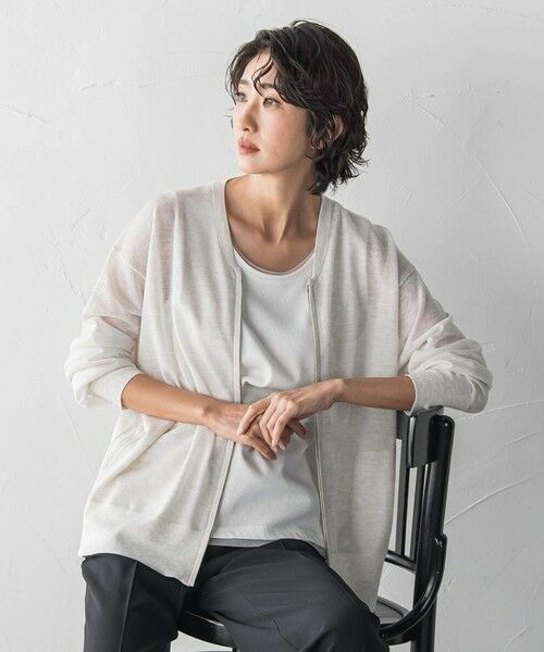 la.f... / ラ・エフ カーディガン・ボレロ | シアーシャイニーニットブルゾン | 詳細11