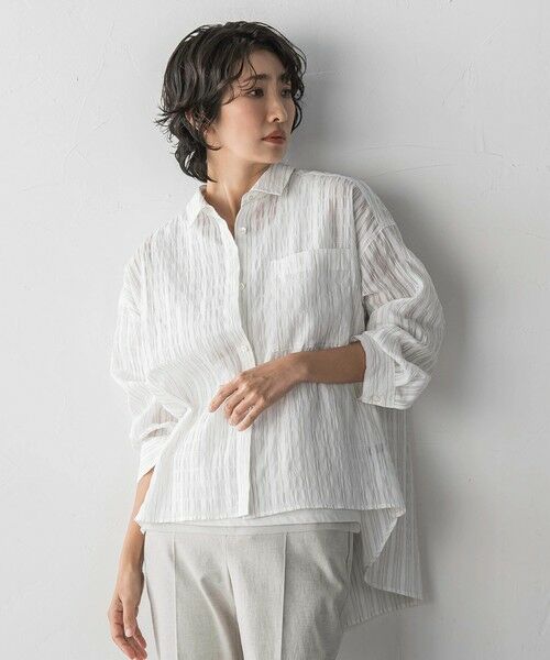 la.f... / ラ・エフ シャツ・ブラウス | シアーサッカーストライプシャツ | 詳細2