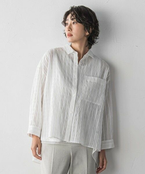 la.f... / ラ・エフ シャツ・ブラウス | シアーサッカーストライプシャツ | 詳細5