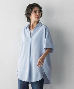 la.f... / ラ・エフ シャツ・ブラウス | 【WEB限定】ストライプサッカーチュニックシャツ