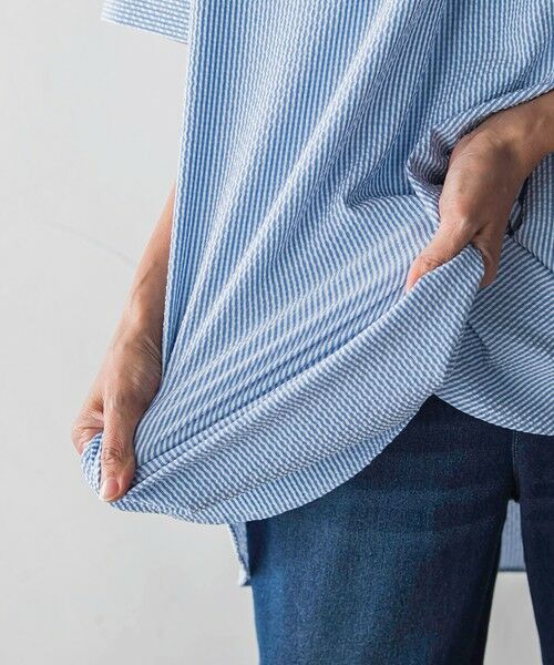 la.f... / ラ・エフ シャツ・ブラウス | 【WEB限定】ストライプサッカーチュニックシャツ | 詳細6