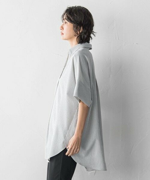 la.f... / ラ・エフ シャツ・ブラウス | 【WEB限定】ストライプサッカーチュニックシャツ | 詳細14