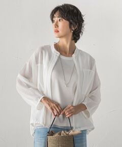 la.f... / ラ・エフ シャツ・ブラウス | アンティークガーゼジップブルゾン