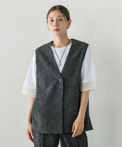 la.f... / ラ・エフ ダウンジャケット・ベスト | メッシュツイードジレ