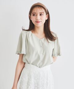 【WEB限定カラー】フレアースリーブ刺繍ブラウス