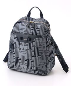 LANVIN COLLECTION ランバン　レザーリュック　ブラック LANVIN COLLECTION ランバンコレクション 牛革使い リュック