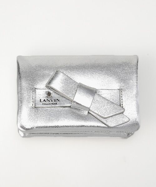 LANVIN COLLECTION(バッグ・財布小物)/ランバンコレクション(バッグ・サイフコモノ) 【ラペリリュクスパース】 二つ折りBOX財布 シルバー F LANVIN COLLECTION(バッグ・財布小物)/ランバンコレクション(バッグ・サイフコモノ) 【ラペリリュクスパース】 二つ折りBOX財布 シルバー F