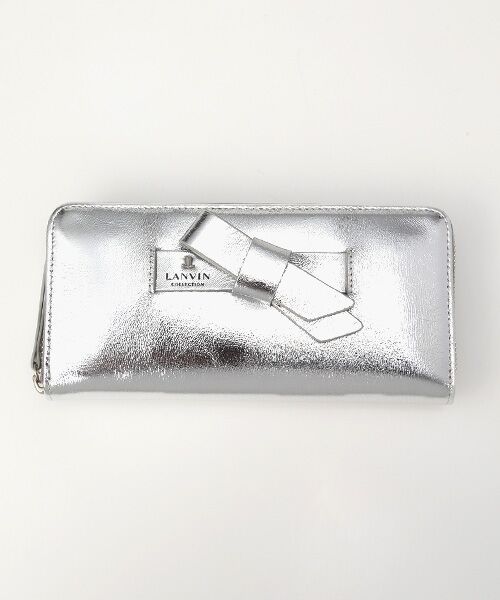LANVIN COLLECTION(バッグ・財布小物)/ランバンコレクション(バッグ・サイフコモノ) 【ラペリリュクスパース】 ラウンドファスナー長財布 シルバー F LANVIN COLLECTION(バッグ・財布小物)/ランバンコレクション(バッグ・サイフコモノ) 【ラペリリュクスパース】 ラウンドファスナー長財布 シルバー F