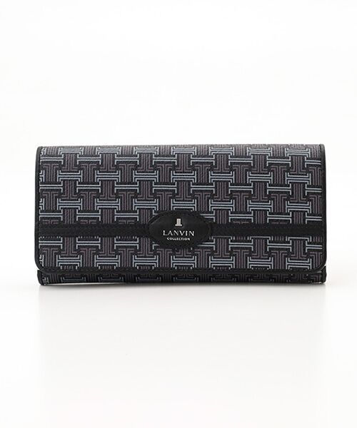 LANVIN COLLECTION(バッグ・財布小物) / ランバンコレクション(バッグ・サイフコモノ) 財布・コインケース・マネークリップ | 【フェリアクルールパース】 かぶせ式長財布（ブラック）