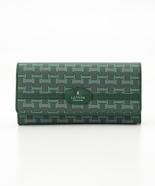LANVIN COLLECTION(バッグ・財布小物) / ランバンコレクション(バッグ・サイフコモノ) 財布・コインケース・マネークリップ | 【フェリアクルールパース】 かぶせ式長財布（グリーン）