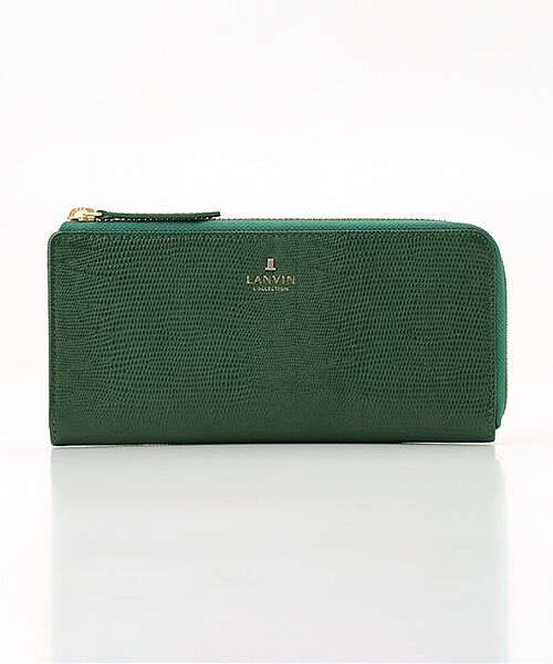 LANVIN COLLECTION(バッグ・財布小物) / ランバンコレクション(バッグ・サイフコモノ) 財布・コインケース・マネークリップ | 【レザールパース】 L字ファスナー長財布 （グリーン）