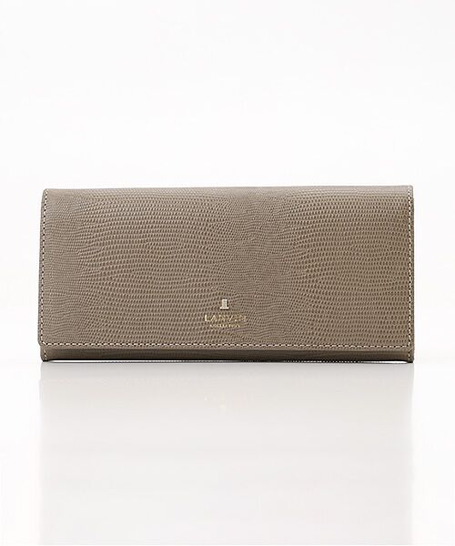 LANVIN COLLECTION(バッグ・財布小物) / ランバンコレクション(バッグ・サイフコモノ) 財布・コインケース・マネークリップ | 【レザールパース】  かぶせ式薄型長財布（グレージュ）