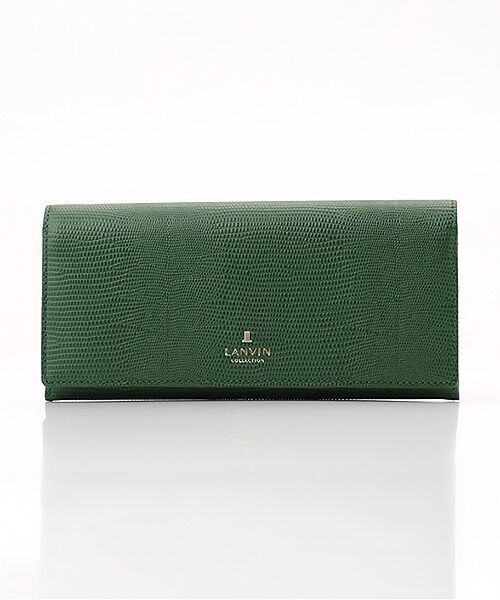 LANVIN COLLECTION(バッグ・財布小物) / ランバンコレクション(バッグ・サイフコモノ) 財布・コインケース・マネークリップ | 【レザールパース】  かぶせ式薄型長財布（グリーン）