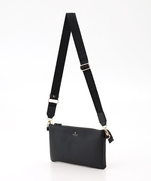 LANVIN COLLECTION(バッグ・財布小物) / ランバンコレクション(バッグ・サイフコモノ) ショルダーバッグ | 【ミミグッズ】フラットポシェット（ブラック）