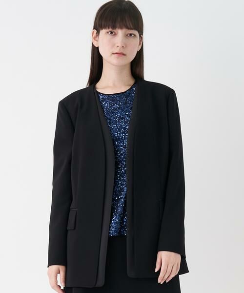 LANVIN COLLECTION / ランバン コレクション ノーカラージャケット | ノーカラーカルゼジャケット | 詳細12