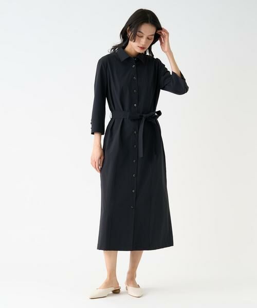 LANVIN COLLECTION / ランバン コレクション ミニ丈・ひざ丈ワンピース | ストレッチナイロンタフタワンピース | 詳細8