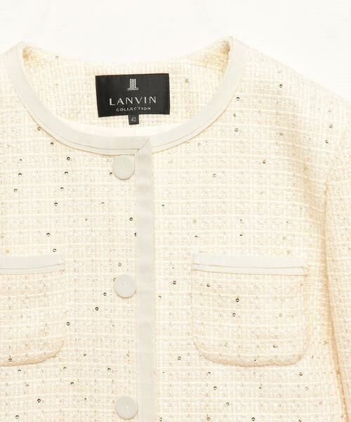 LANVIN COLLECTION / ランバン コレクション ノーカラージャケット | バスケットツィードジャケット | 詳細2