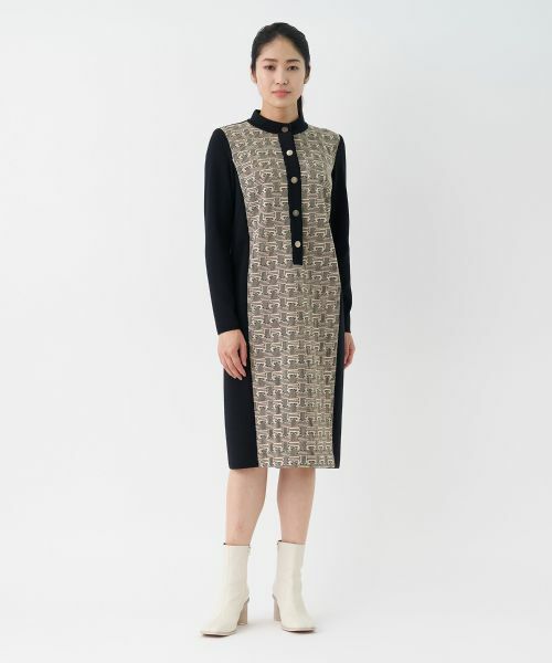 LANVIN COLLECTION / ランバン コレクション ドレス | ロゴジャカードワンピース | 詳細1