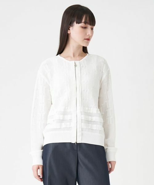 LANVIN COLLECTION / ランバン コレクション ニット・セーター | ロゴメッシュカーディガン | 詳細14