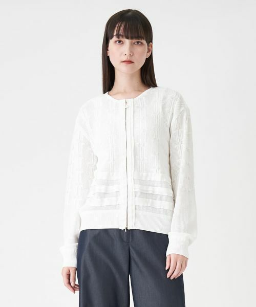 LANVIN COLLECTION / ランバン コレクション ニット・セーター | ロゴメッシュカーディガン | 詳細15