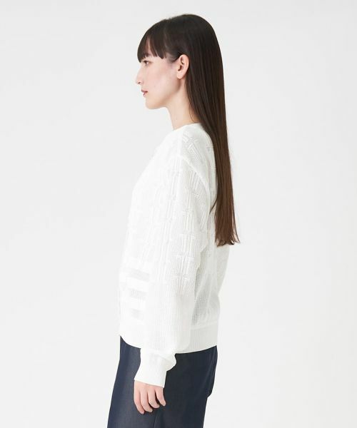 LANVIN COLLECTION / ランバン コレクション ニット・セーター | ロゴメッシュカーディガン | 詳細16